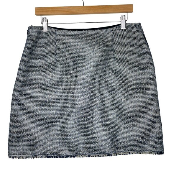 Banana Republic Navy Blue and Silver Tweed Academic Preppy Skirt Size: 10 - Picture 1 of 9